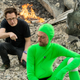 Gunn and his brother Sean on the set of the first Guardians of the Galaxy. Image: Disney/Marvel